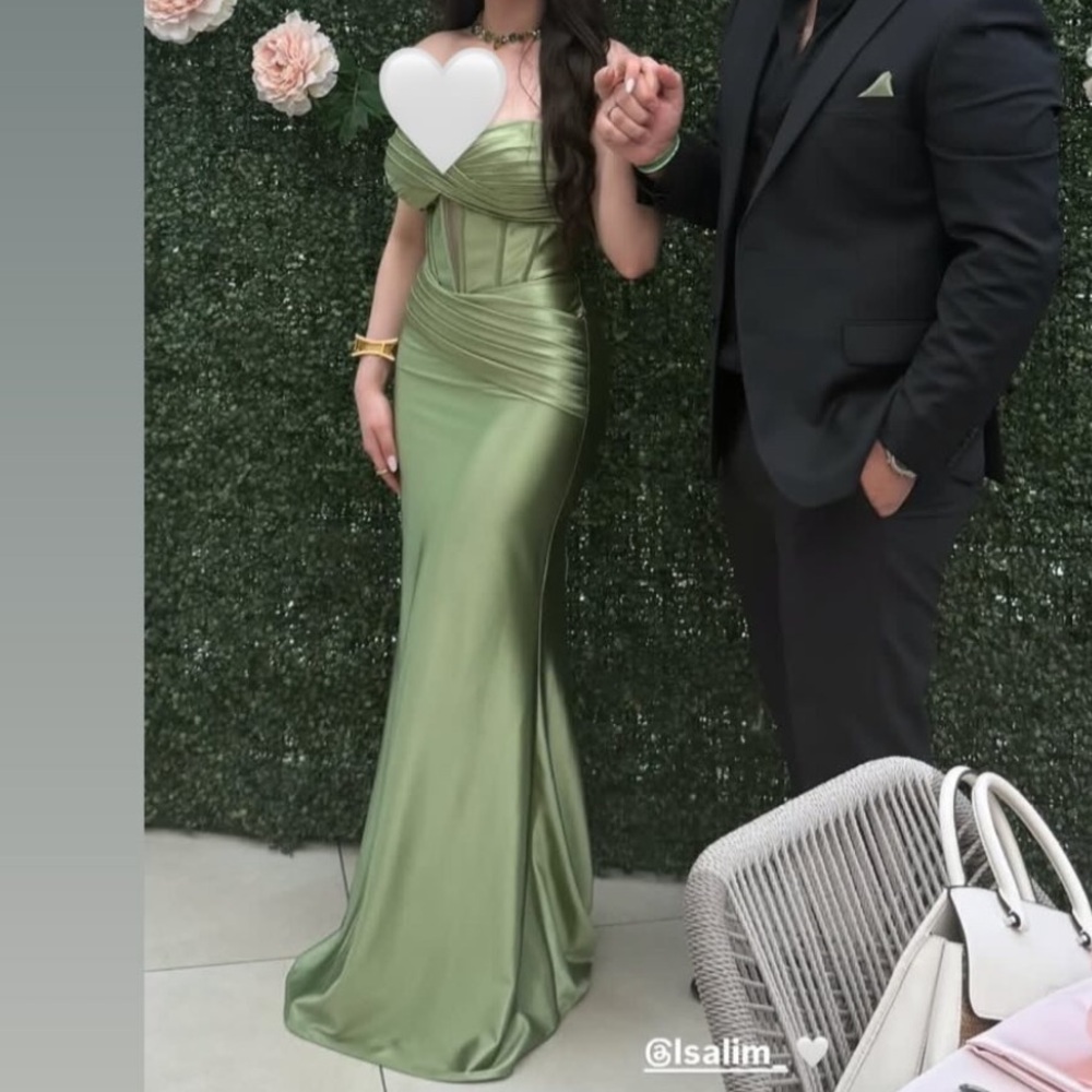 Light green evening dress omaima couture